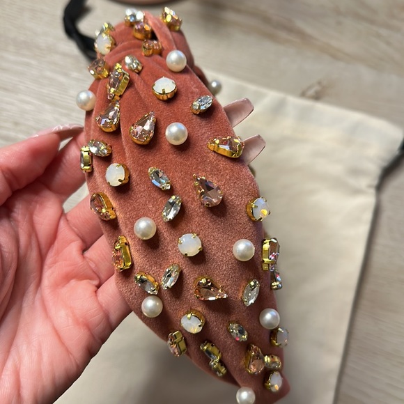 La Bella rose gold pearl and crystal headband - Picture 3 of 7